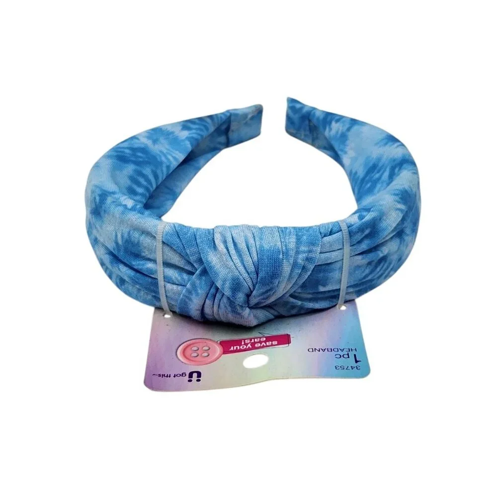 Scunci U Got This‎ Headband with Buttons for Mask 3 Pcs Multicolor Tie Dye Set